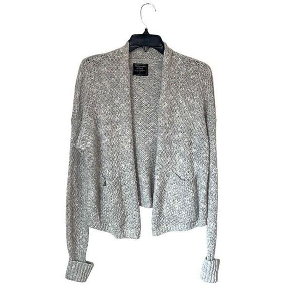 Abercrombie & Fitch Womens Knit Open Front Cardigan Sweater Gray Size Small - Picture 1 of 6